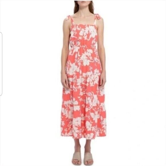Social Standard Sanctuary Coral Hawaiian Print Maxi Dress NWOT - Picture 1 of 5